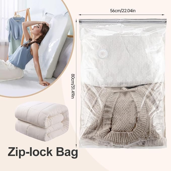 2026 New No-Pump Vacuum Storage Bags, Cube Compression Space Saver Bags, Upgrade Large Storage Compression Bags No-Pump 3D Vacuum Storage Bags for Clothes, Comforters, Blankets (22 * 31.4 in)