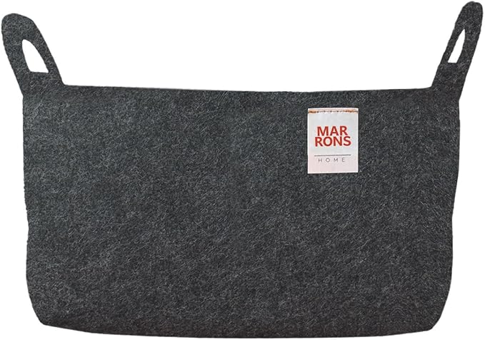 Collapsible Felt CHARCOL Storage Bin Small 7.1"x5.1"x5.1" – Foldable Basket with Handles for Closet, Toy Storage, Laundry Room Organization, Decorative Storage Baskets for Shelves, Nursery