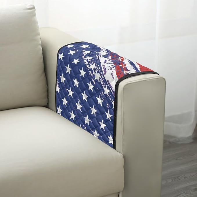 American Flag Sofa Arm Covers Couch Arm Rest Covers for Sofa Cat Scratch Proof Slipcover Easy to Clean Armchair Cover Reusable Furniture Protector