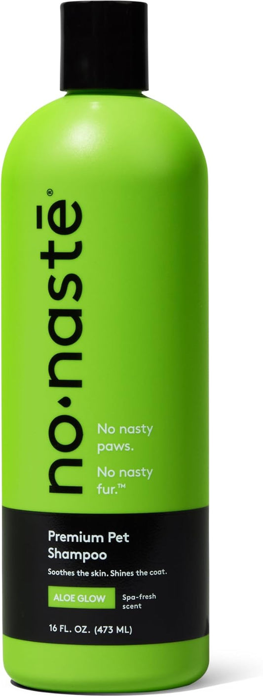 Nonaste Aloe Glow Premium Dog Shampoo (16 Oz, Pack of 1) – Deep-Clean & Odor-Neutralizing Dog Wash with USDA Certified Organic Aloe & Oatmeal | for Sensitive Skin, Soft Shiny Coat, Light Fresh Scent