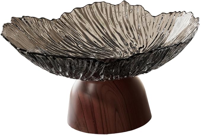 Pedestal Fruit Bowl: Elegant Fruit Bowl with Stand, Decorative Serving Tray And PET Organizer for Dining And Home Parties, black
