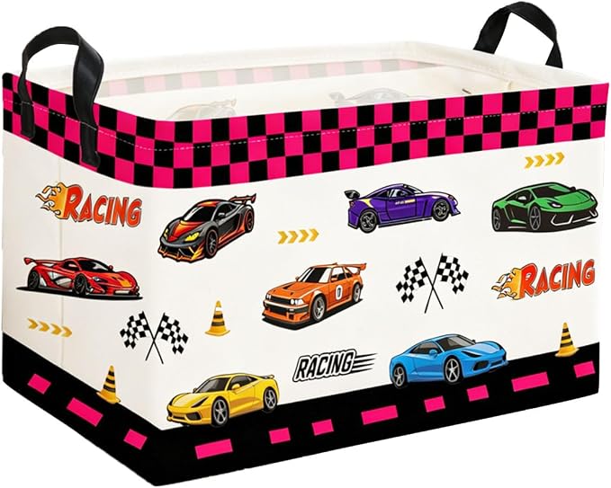 Rectangle Kids Baskets Car Basket Cute Storage Bin Organizer Boys Box for Room Decor Gift Basket(Car)