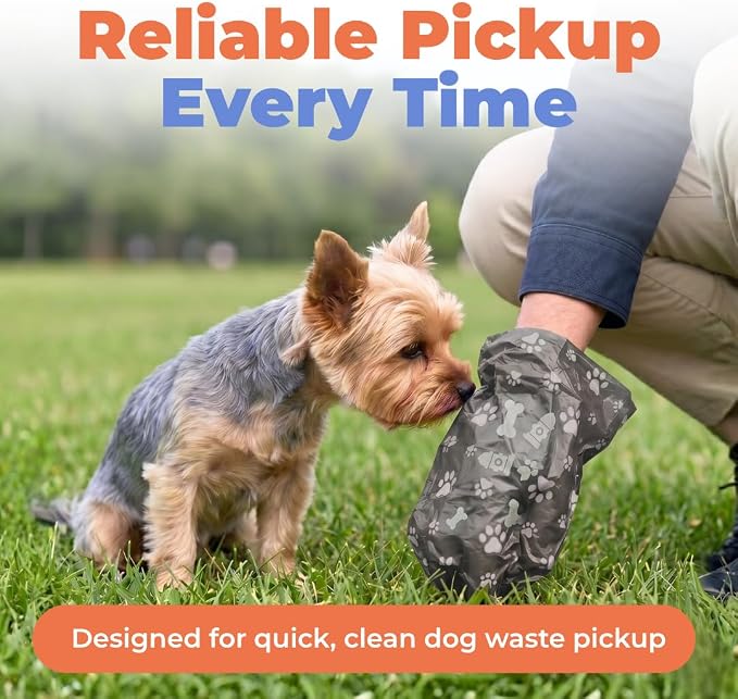 Best Pet Supplies Poop Bags for Dogs - Gray, 240 Count | Scented, Leak-proof, Easy-Tear perforations, 15 Thick Bags per roll, Outdoor Walking & Travel, Fits Standard Holders
