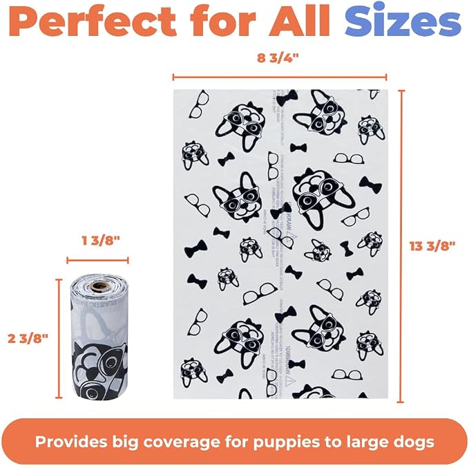 Best Pet Supplies Poop Bags for Dogs - White, 150 Count | Scented, Leak-proof, Easy-Tear perforations, 15 Thick Bags per roll, Outdoor Walking & Travel, Fits Standard Holders