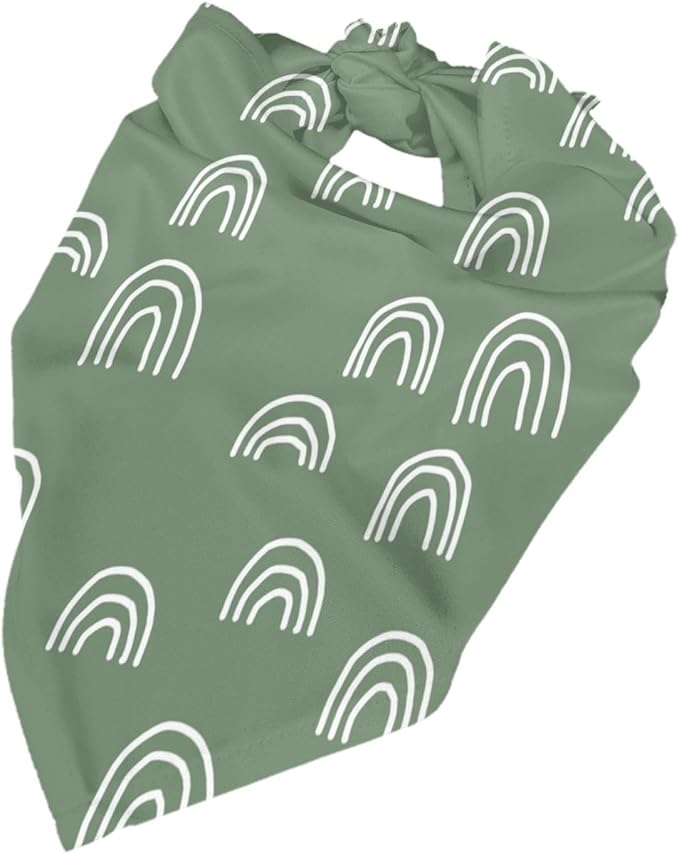 Sage Green Dog Bandana,Adjustable Triangle Bibs Dogs Scarf,Puppy Neckerchief Dog Cat Bib for Spring Summer (Light Green)