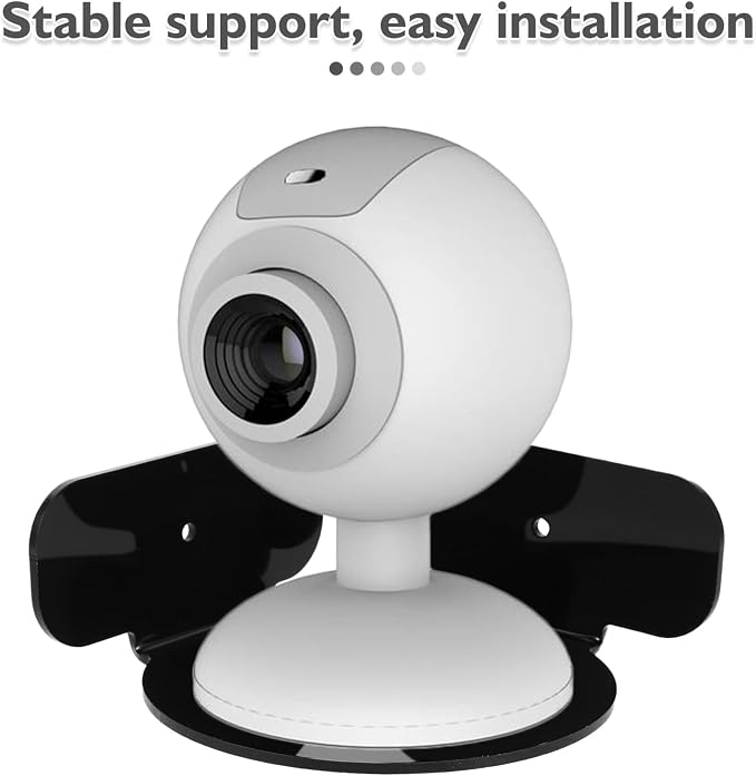 ABOOFAN 2pcs Security Camera Wall Shelf and Speaker Mount Bracket for Home, Black Circular Corner Wall Router Holder for Monitor Storage and Small Organization