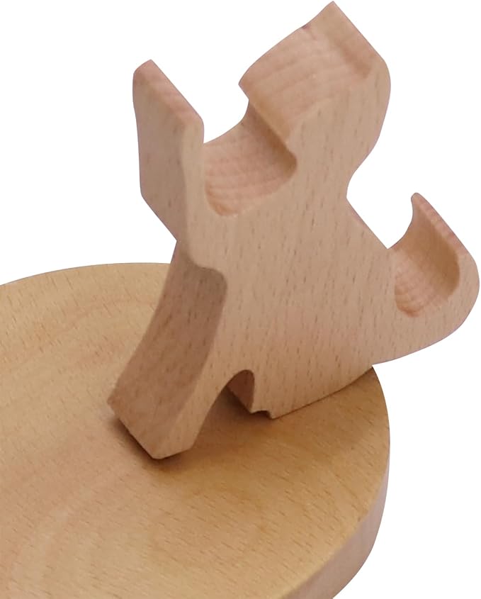 Cute Cat Cellphone Stand Holder Wooden Smartphone Desk Holder for All Mobile Phones Animal Phone Stand Desk Ornament