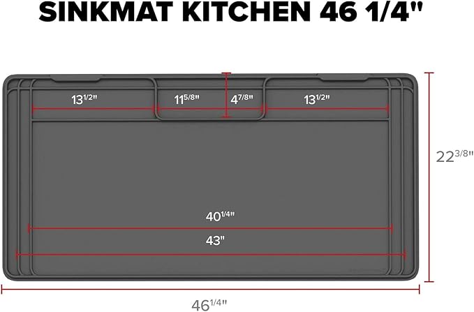 WeatherTech SinkMat – Waterproof Under Sink Liner Mat for Kitchen Bathroom – 46” x 22” Inches - Durable, Flexible Tray – Home undersink Organizer Must Haves, Black