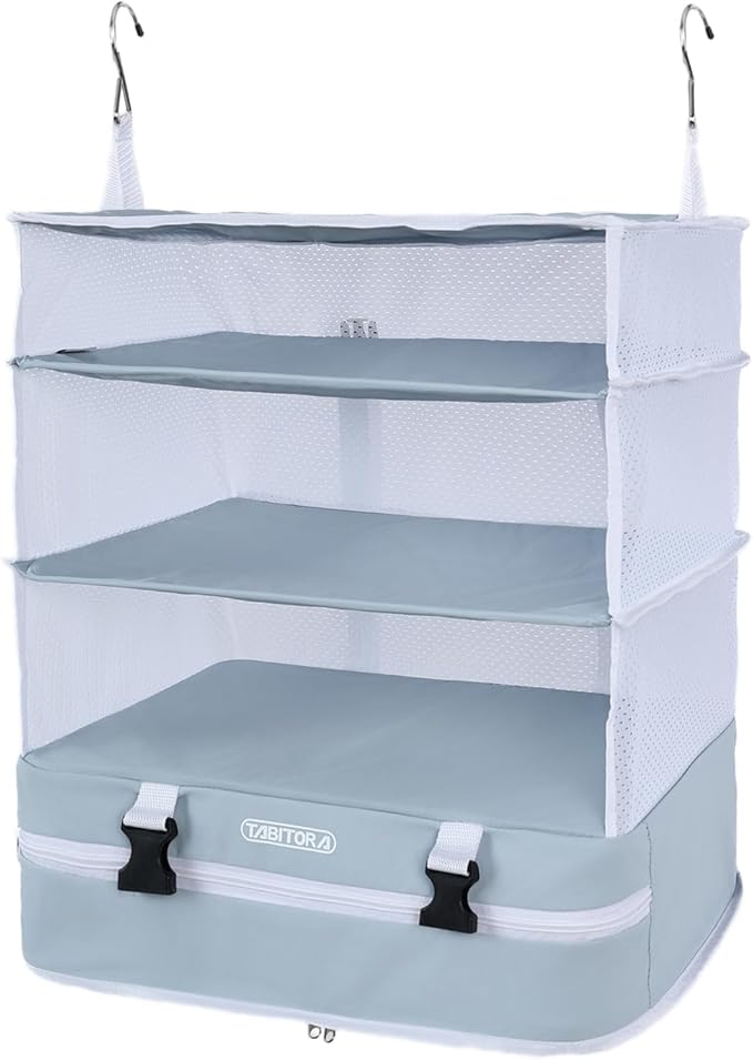 TABITORA Portable Hanging Travel Shelves Bag Packing Cube Organizer Suitcase Storage Large Capacity