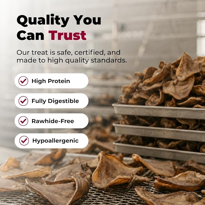 Best Pet Supplies GigaBite Half Cut Pig Ears for Dogs - 20 Count | Single Ingredient, All Natural, Supports Dental Health, Perfect for Training, Slow Roasted Chews
