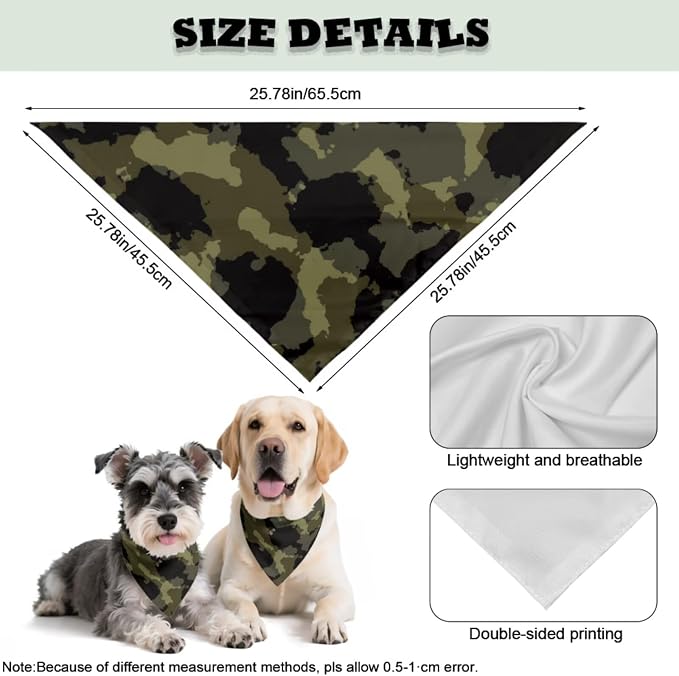 COEQINE Green Camo Valentines Dog Bandanas Brothers with Hair Tie Bow Cool Adult Waiter Costume with Pet Costume Christmas Party Cosplay 2 Pcs Winter Clothing for Women Dog Outfit