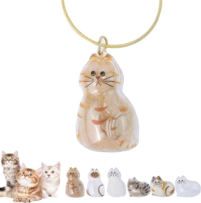 Cat Hair Storage Keychain,Transparent Cat and Dog Hair Storage Capsule,Welldonepet Cats Hairs Keychain