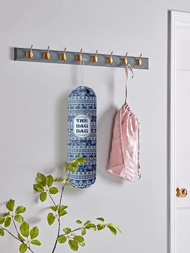 Rustic Grocery Bag Holder & Organizer - Wall Mount Plastic Bag Storage Dispenser - Kitchen Gift for Women, Family & Friends (B-8)