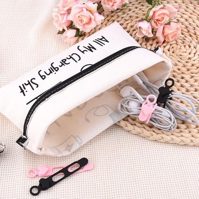 Sisadodo Charging Cable Organizer Travel Bag Toiletry Makeup Cosmetic Bags Medicine Med Toiletry Bag Pouch Diabetic Gifts Bags