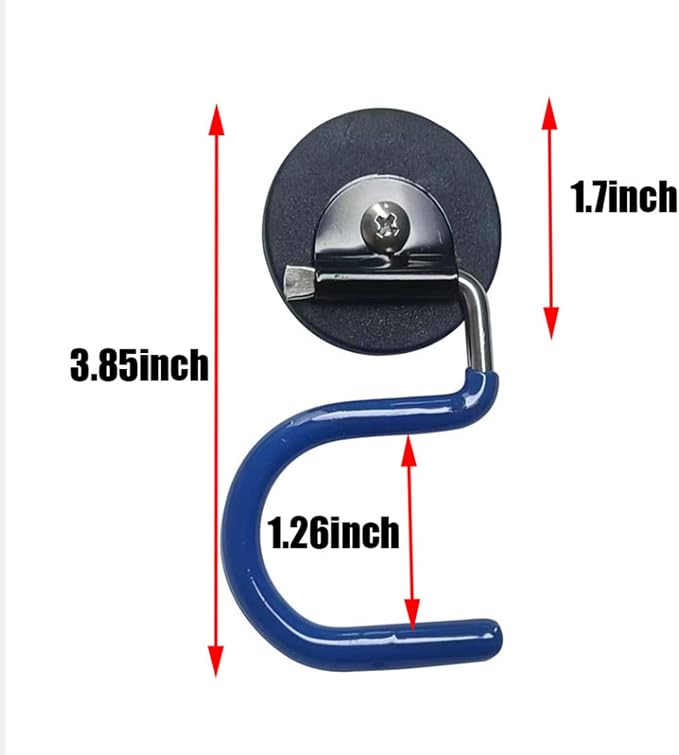 2PCS Broom Holder Magnetic Broom Hooks, Space-Saving Broom Mop Rake Rack, Stainless Steel Heavy Duty Broom Mop Handle Holder