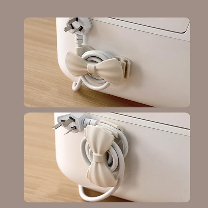Cord Organizer Cable Management for Appliances Kitchen Home Cute Cord Holder Adhesive Wire Organizer Keeper Space Saving (White, 3.54 inch)
