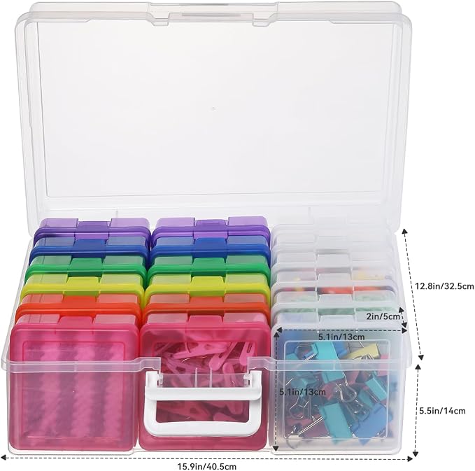 Plastic Storage Box Arts Storage Boxes(12 Color+6 Clear-Small) | Multifunctional Design,Stackable,Clear,Versatile Organization,Space-Saving,Durable,Dust Protection