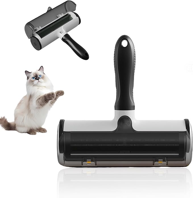 Upgraded Pet Hair Remover Roller - Reusable Lint Roller for Furniture, Couch, Carpet, Clothes, Car Seat, Efficient Cat & Dog Hair Removal Tool with Easy Clean & Fur Bin| One-Touch Emptying