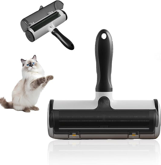 Upgraded Pet Hair Remover Roller - Reusable Lint Roller for Furniture, Couch, Carpet, Clothes, Car Seat, Efficient Cat & Dog Hair Removal Tool with Easy Clean & Fur Bin| One-Touch Emptying