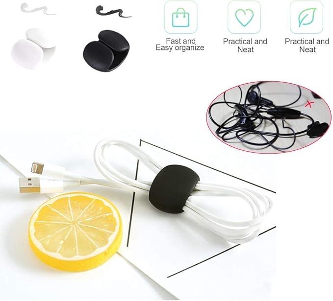 36 PCS Cable Protectors for iPhone iPad Charger End Cord Savers with 2 Desk Cable Clips, VIWIEU Spiral USB Wire Protector for Headphone MacBook Laptop Earphone Cell Phone Cute Cable Wrap Accessories