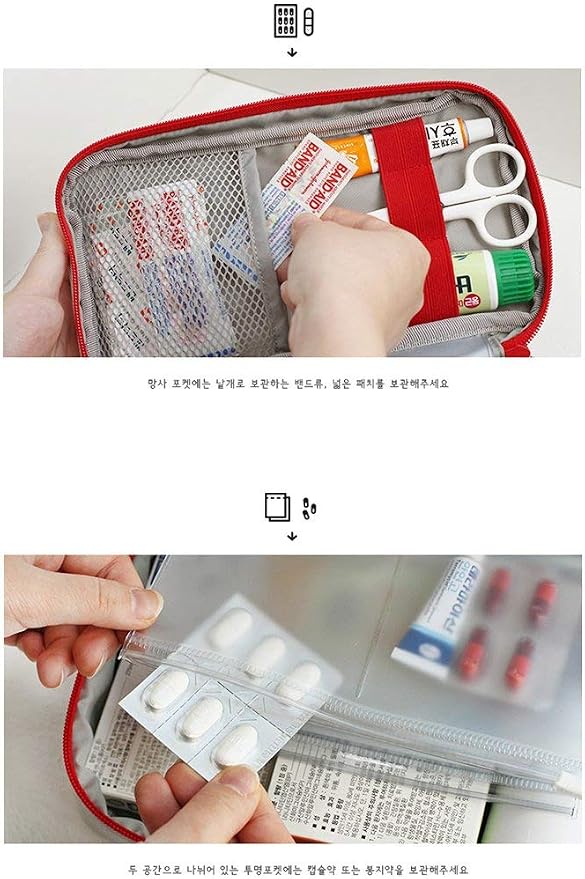 First Aid Bag - First Aid Kit Bag Empty for Home Outdoor Travel Camping Hiking, Mini Empty Medical Storage Bag Portable Pouch (Gray)