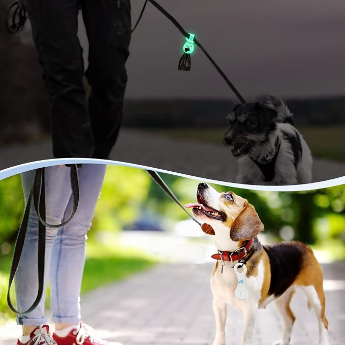 Dog Poop Bag Holder for Leash Waste Bag Carrier Dog Poop Bag Dispenser for Walking Running Bicycle Accessory 2 pieces (White)