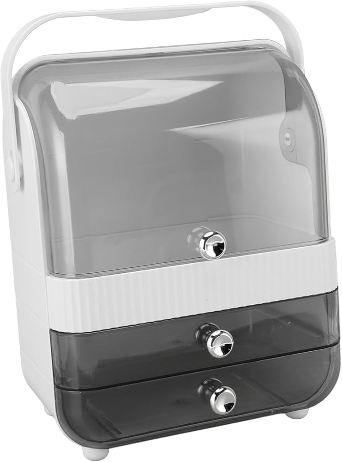 Makeup Organizer with PET Material and 2 Drawers for Bathroom Countertop (Large)