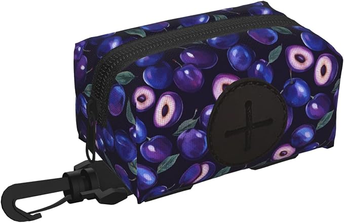 Plum Fruit Pet Waste Bag Dispenser 0.2L | Portable Dog Poop Holder Waste Bag With Zipper Park Doggy Walking Accessory