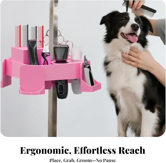 Space-Saving Grooming Table Storage Box, Color to 2 | Keeps Tools Within Reach, Professional-Grade, Grooming Table Arm Organizer, Pet Groomers