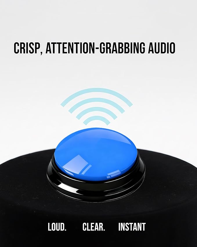 Dog Talk Buttons Voice Recording Button for Communication and Pet Training 30-Second Record & Playback Talking Button for Study, Office, Family, and Kids (Midnight Blue, one)