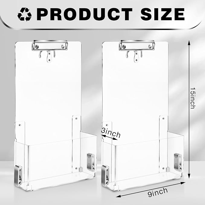 Leinuosen 2 Pack Kennel Cage Storage Basket Bin for Accessories and Supplies Veterinary Cage Acrylic Storage Rack for Kennel, Crate, Cat Accessories Acrylic Display Stand Brochure Holder