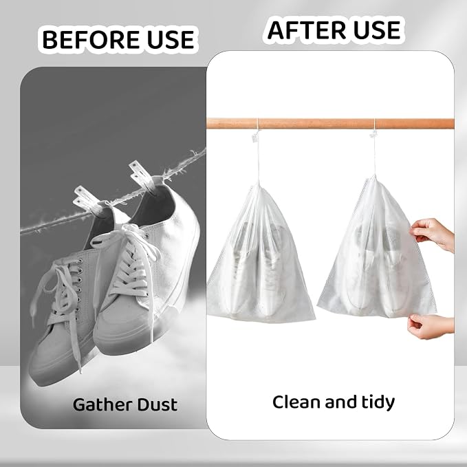 6pcs Dust Bags for Handbags - Non-Woven Breathable Shoe Bags for Travel, Storage, Closet - Dust-proof Storage Pouch Covers Protector for Handbags Shoulder Bags Purses Shoes Luggage