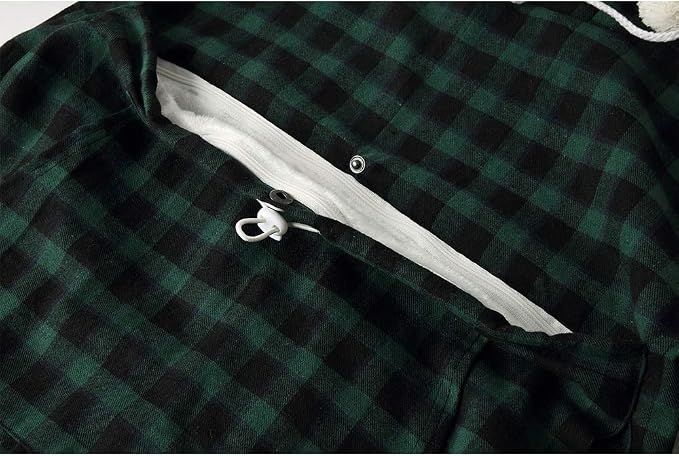 Pet Pouch Hoodie - Cat Dog Holder Sweatshirt Large Pocket Carrier Pullover Tops for Women (Green+Black, XXX-Large)