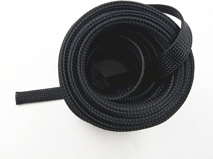 PET Expandable Braided Cable Sleeve Black 3/4 Inch x 100 FT