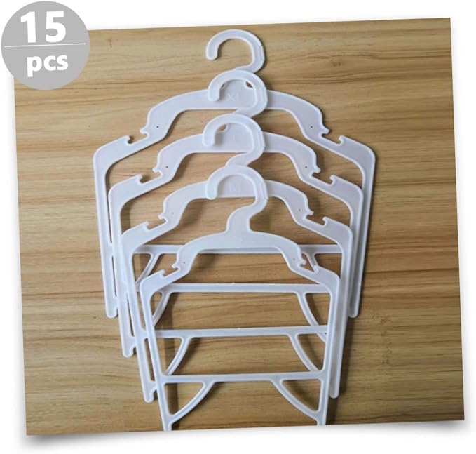Happyyami 15pcs Pet Clothes Hangers for Dog Costumes Plastic Hangers Non- Design for Organizing Pet Apparel Lightweight and Windproof for Outdoor Use
