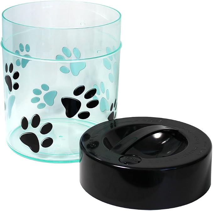 Pawvac Kilovac Airtight Pet Food Container – Multi-Use Vacuum Container for Pet Food and other Dry Goods – 2.5 lbs / 40 oz / 3.8L, Wide-Mouth, Patented Vacuum Seal, Clear with Paws