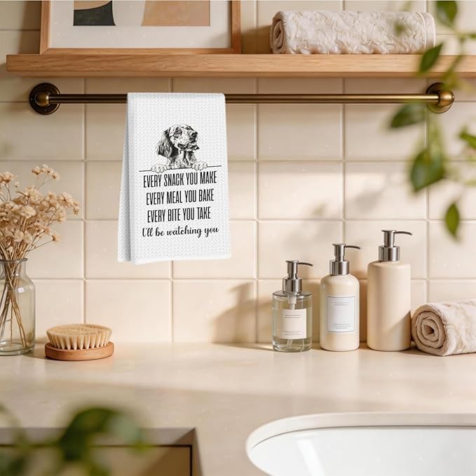 English Setter Dog Kitchen Towels 24x14 Inch, English Setter Gifts Dish Towels Dishcloth, Funny Dog Every Meal You Make Cloth Hand Towels Tea Towels for Bathroom Kitchen, for Dog Lovers