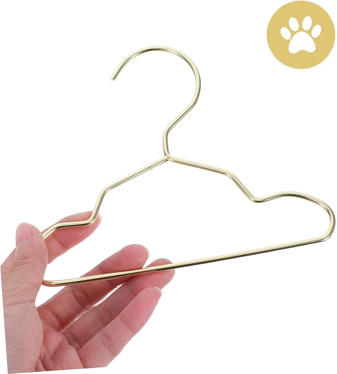 INOOMP 10Pcs Portable Metal Pet Hangers for Small Dogs Cats Durable Non Slip Clothes Organizer Lightweight Mini Hangers for Travel for Pet Clothing Storage