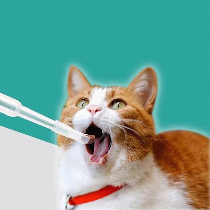 4PCS Pet Pill Feeders Tool Accessories for Cats and Dogs, Pill Plunger Popper for Small Animals, Soft Tip Medicine Dispenser with Syringe Pusher (Blue, Green)