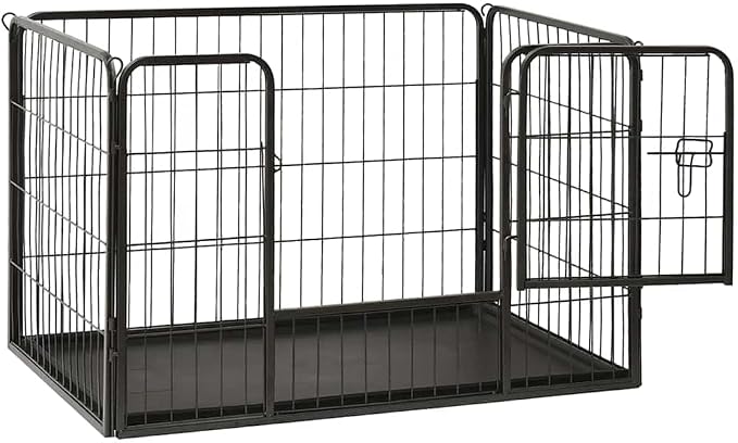 Heavy Duty Dog Playpen for Small Pets, Folding Metal Exercise Pen with Security Latch, 36 x 23.2 x 24 Inches, Indoor and Outdoor Pet Enclosure