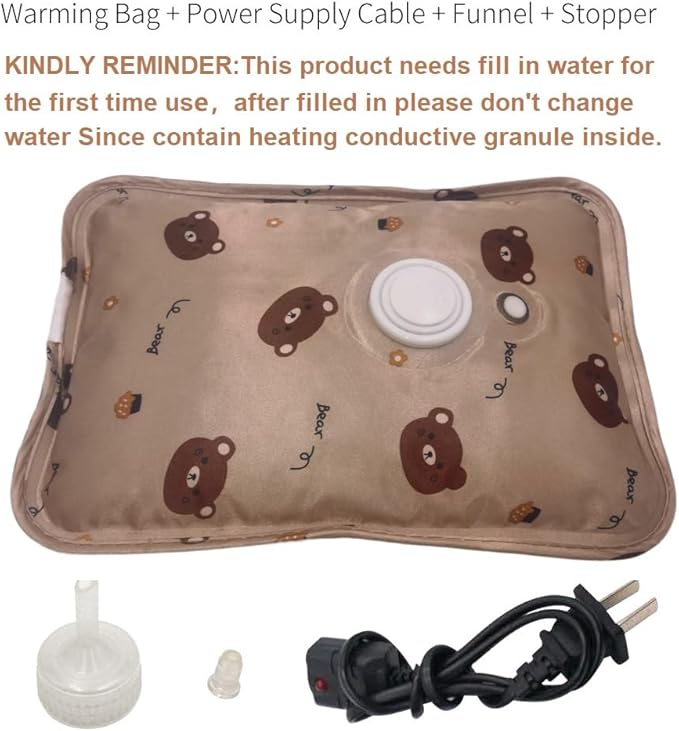Cute Hot Water Bottle with Soft Cover，Portable Rechargeable Electric Hot Water Bag for Menstrual Cramps，Hot Compress Heating Pad,Plush Bunny Hand Warmer（Spring Impressive Gift）