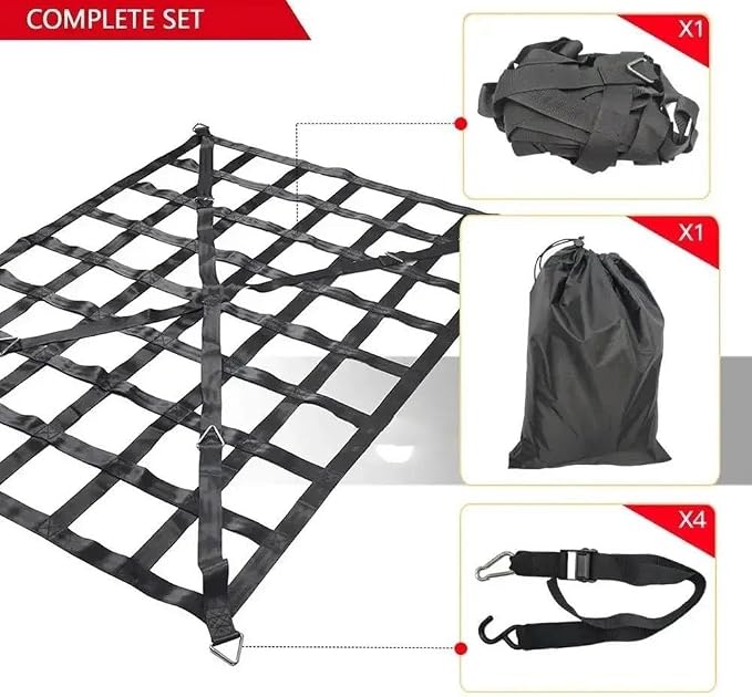 Car Nets 127X106cm/167X127cm/208X127cm Heavy Cargo Net Truck Trunk Roof Cargo Network Card For Trailer Luggage Net聽聽(MX)