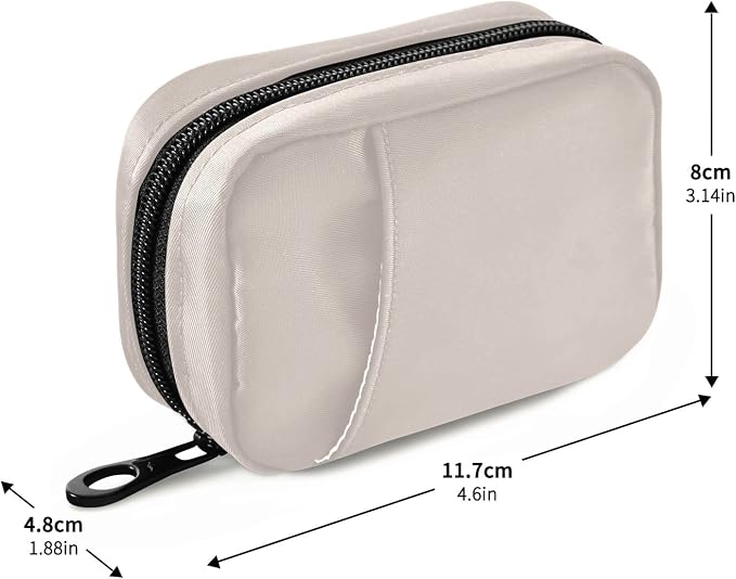 Naanle Pill Box 7 Day Pill Case Travel Pill Organizer Bag Zipper Portable Weekly Compact Size Vitamin Supplement Holder Solid Color Khaki Z - Khaki 4.6 x 3.14 x 1.88 Inch 1.0 Count 0.12 kilograms