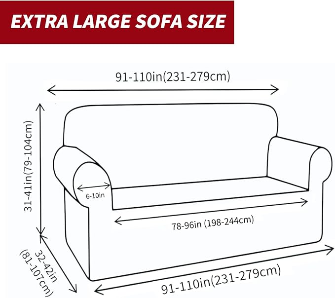 YEMYHOM Couch Cover Latest Jacquard Design High Stretch Extra Large Sofa Covers Pet Dog Cat Proof Oversized Slipcover Non Slip Magic Elastic Furniture Protector (XL Sofa, Christmas Wine Red)