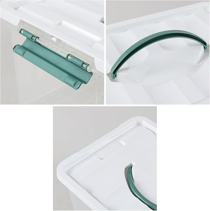 14 Quart Clear Plastic Latching Storage Box with Handle, 6 Packs | Small Plastic Organization Containers Bin with Lids