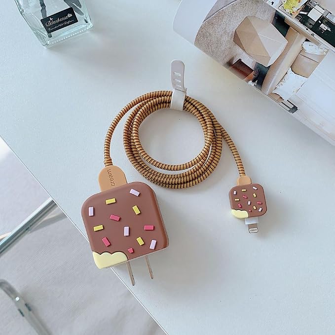 ZOSTLAND 5 in 1 DIY 18W 20W Heart Shape Protector Data Cable USB Charger Line Earphone Wire Saver Organizer Compatible with iPhone 11 12 13 14 15 Pro Max