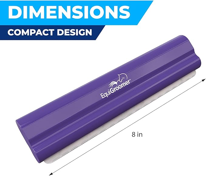 EquiGroomer Deshedding Brush, 8-Inch for Horses and Large Pets, Purple, Removes Loose Dirt, Hair, and Fur, Professional Undercoat Grooming Tool