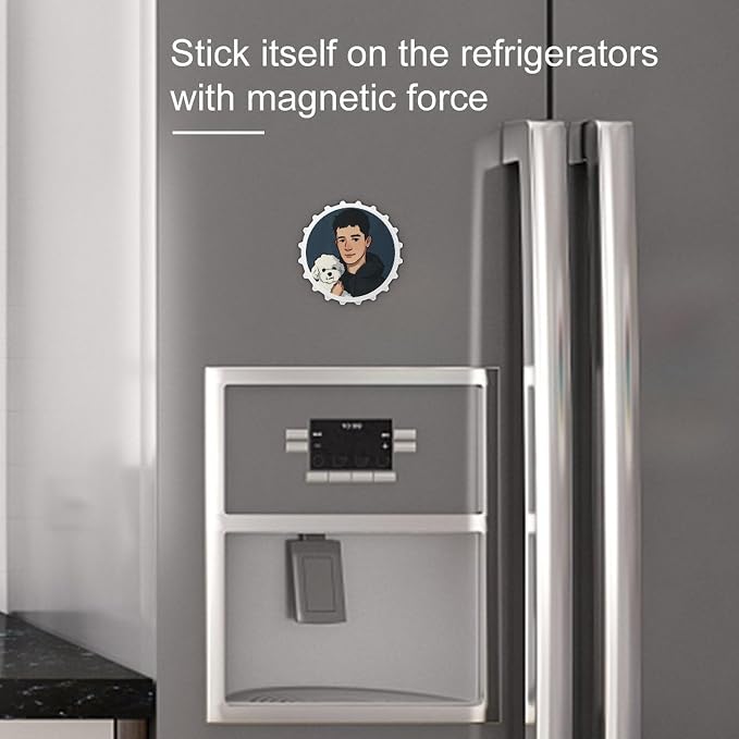 Pet & Figure Magnetic Bottle Opener for Fridge – 3.1 Inch Stainless Steel Beer Opener, Refrigerator Magnet with Strong Hold