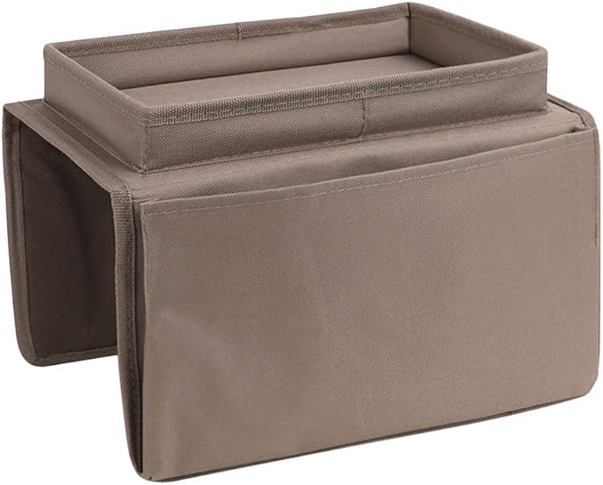 Sofa Armrest Organizer with Cup Holder Tray Chair Arm TV Remote Holder for Recliner Couch Armchair Caddy Bedside Storage Pockets Bag for Cellphone Tablet Book Magazines Drinks Holder Pouch