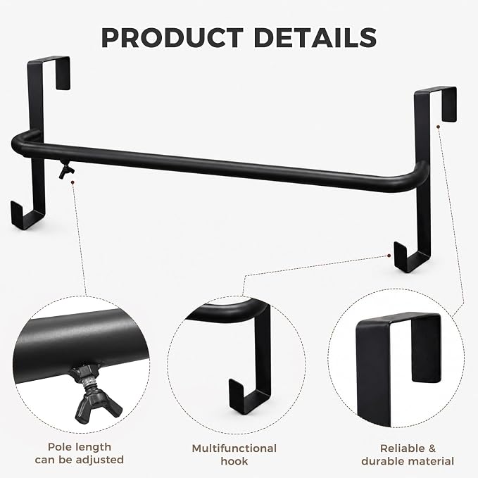 6Pcs Horse Blanket Rack with Bridle Hooks for Stable Storage, Adjustable Length Tool-Free Installation | Portable Blanket Bar for Horse Pads Saddle